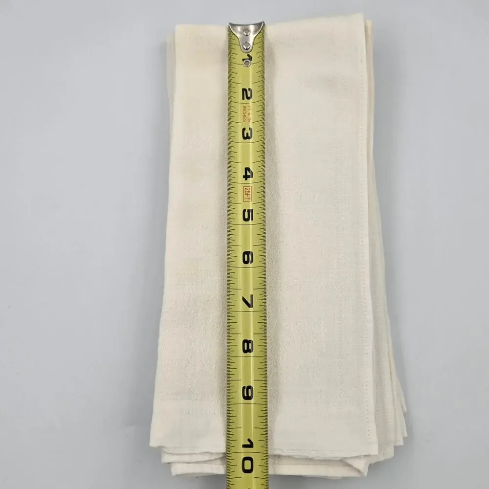 Lot of 4 Off-White Cotton or Cotton Blend Cloth Napkins w/ Subtle Woven Texture